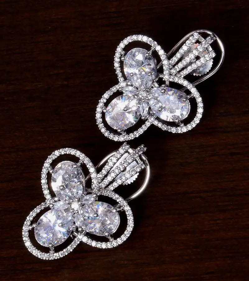 American diamond and aaa cz embellished designer earrings