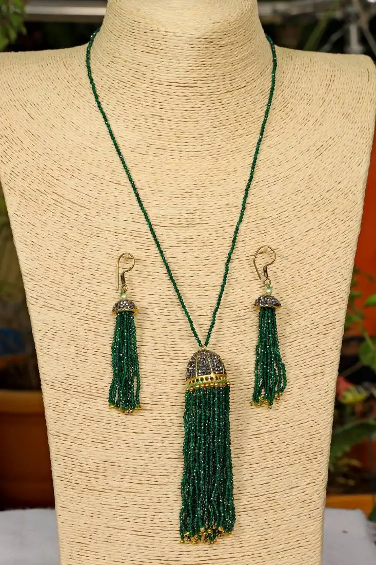 Green onyx necklace-sets