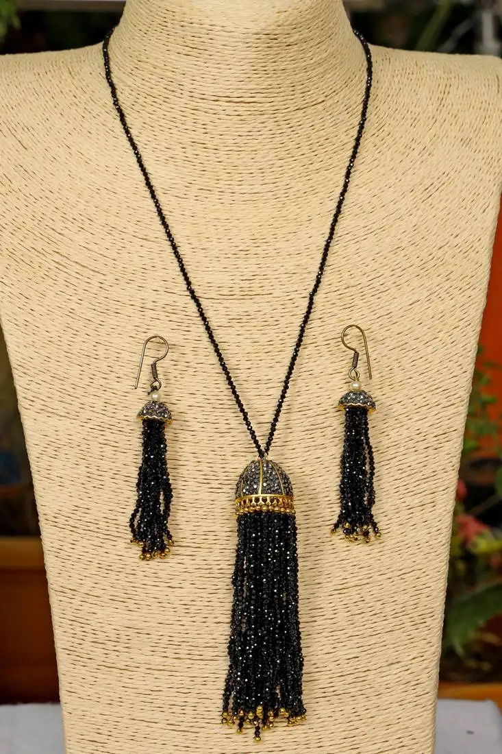 Black onyx necklace-sets