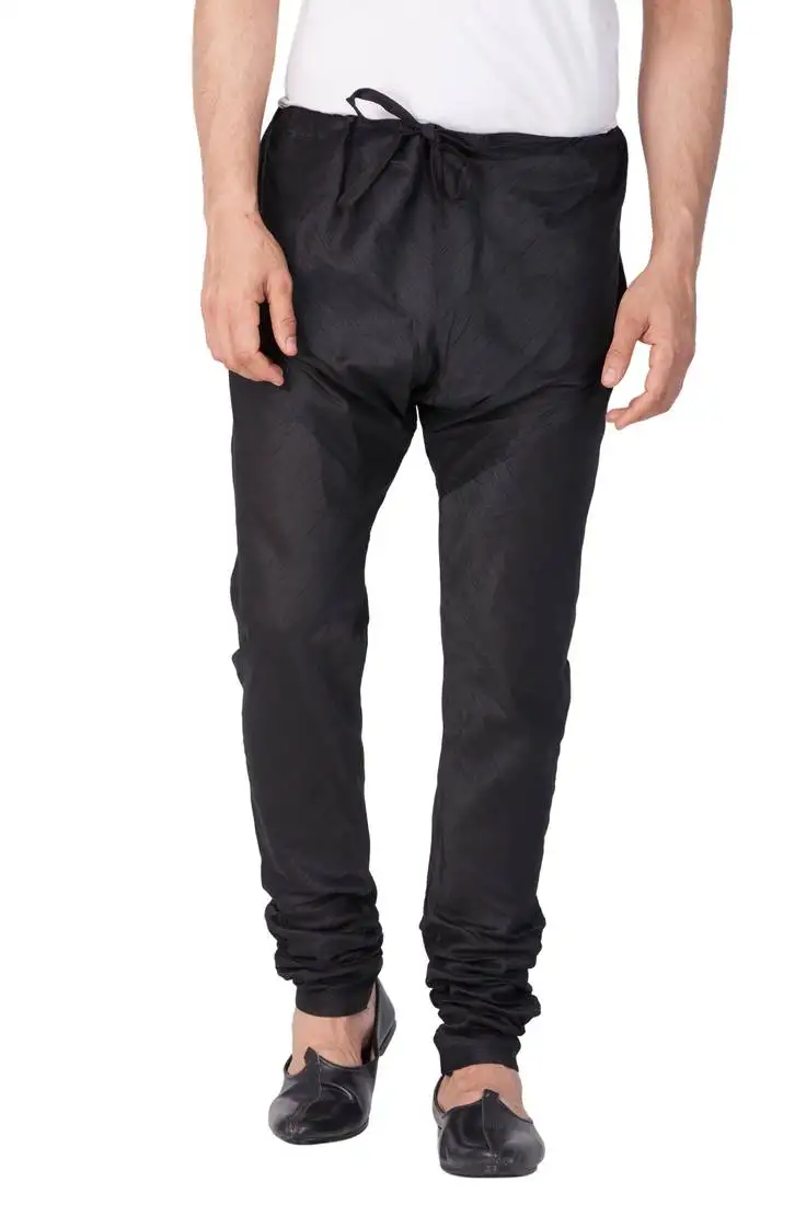 Black plain silk blend men-pyjamas