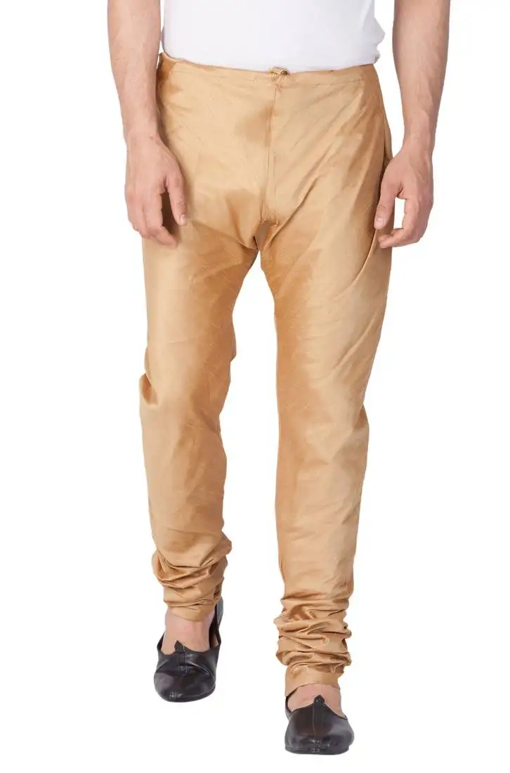 Gold plain silk blend men-pyjamas