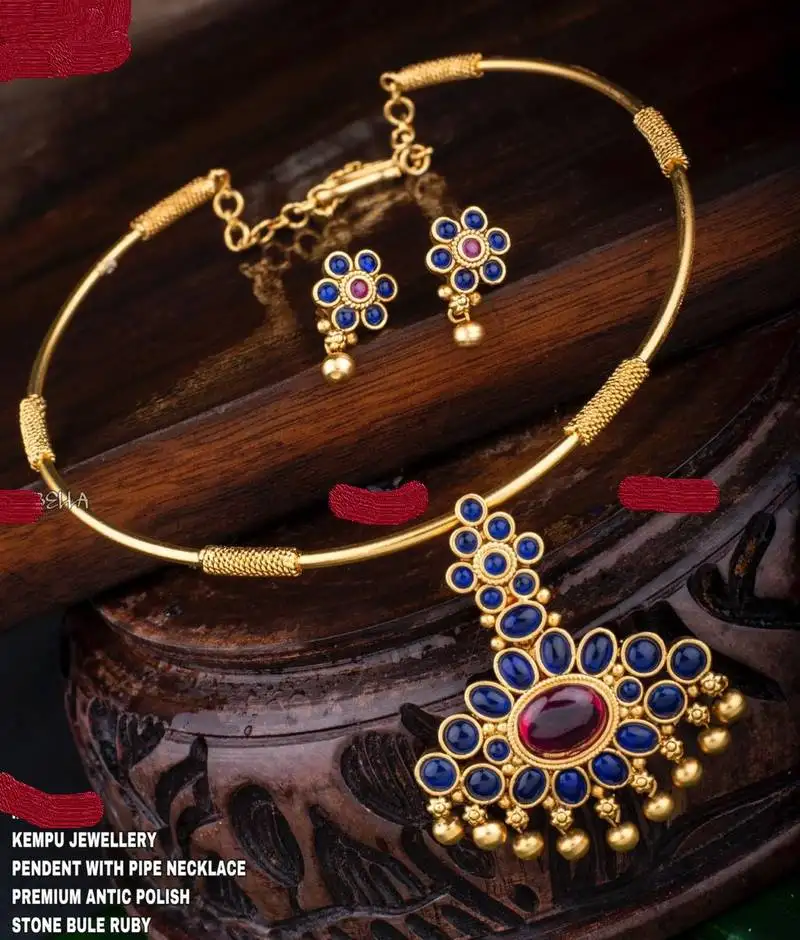 Blue agate necklace-sets