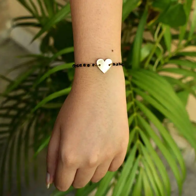 Amore the heart charm mangalsutra bracelet