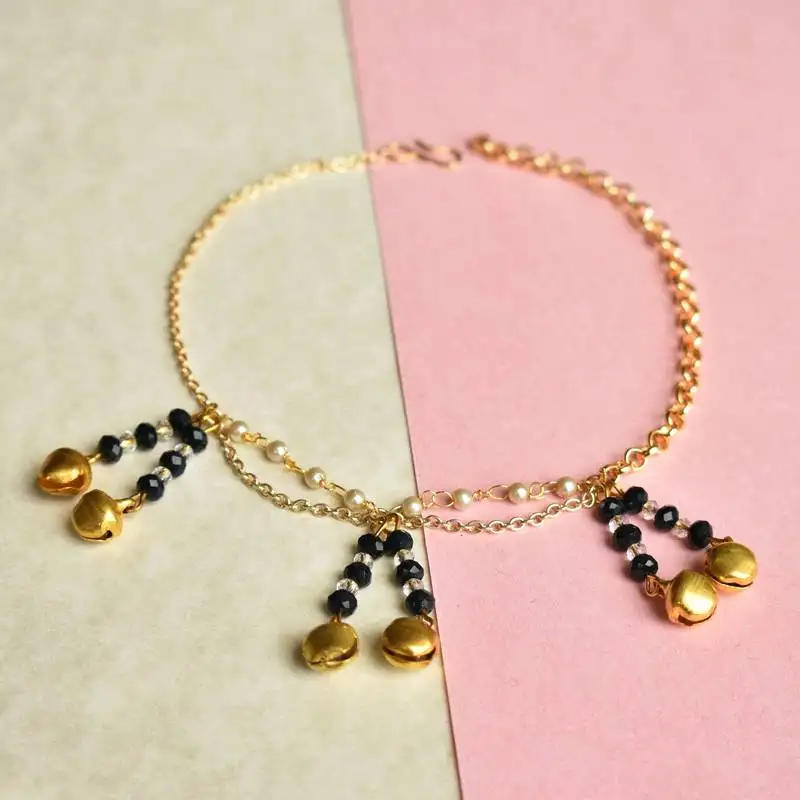 Beaded string anklet