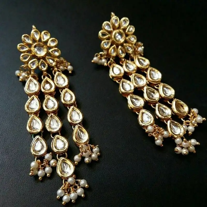 Kundan dangler earrings