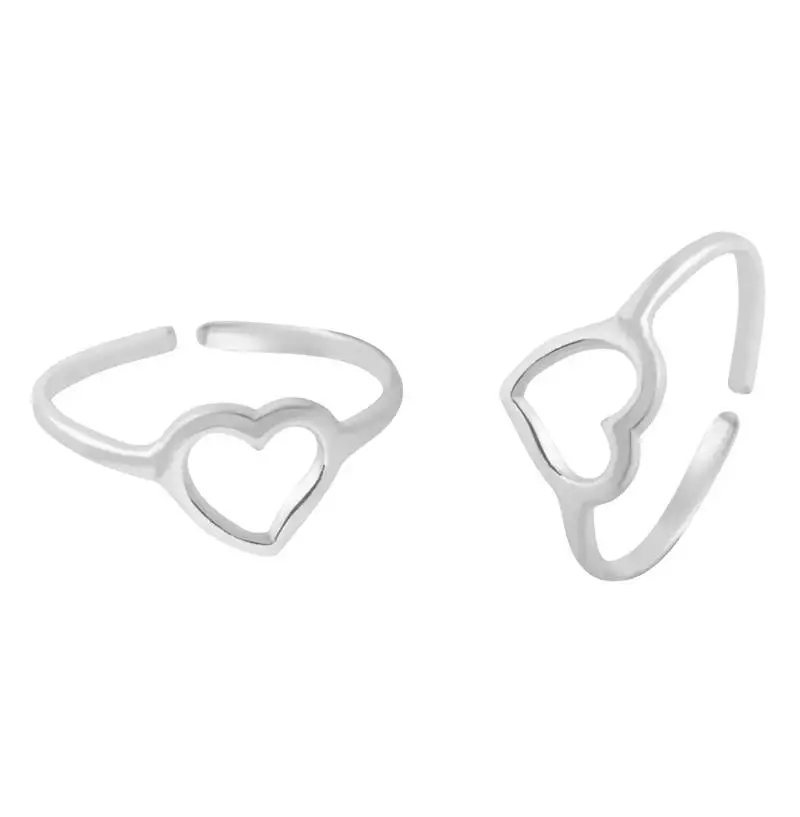 Dedicate heart silver toe ring-tr93