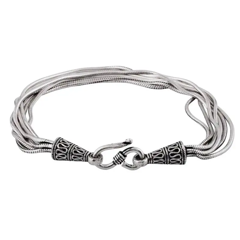 Interlocking silver bracelete-br059