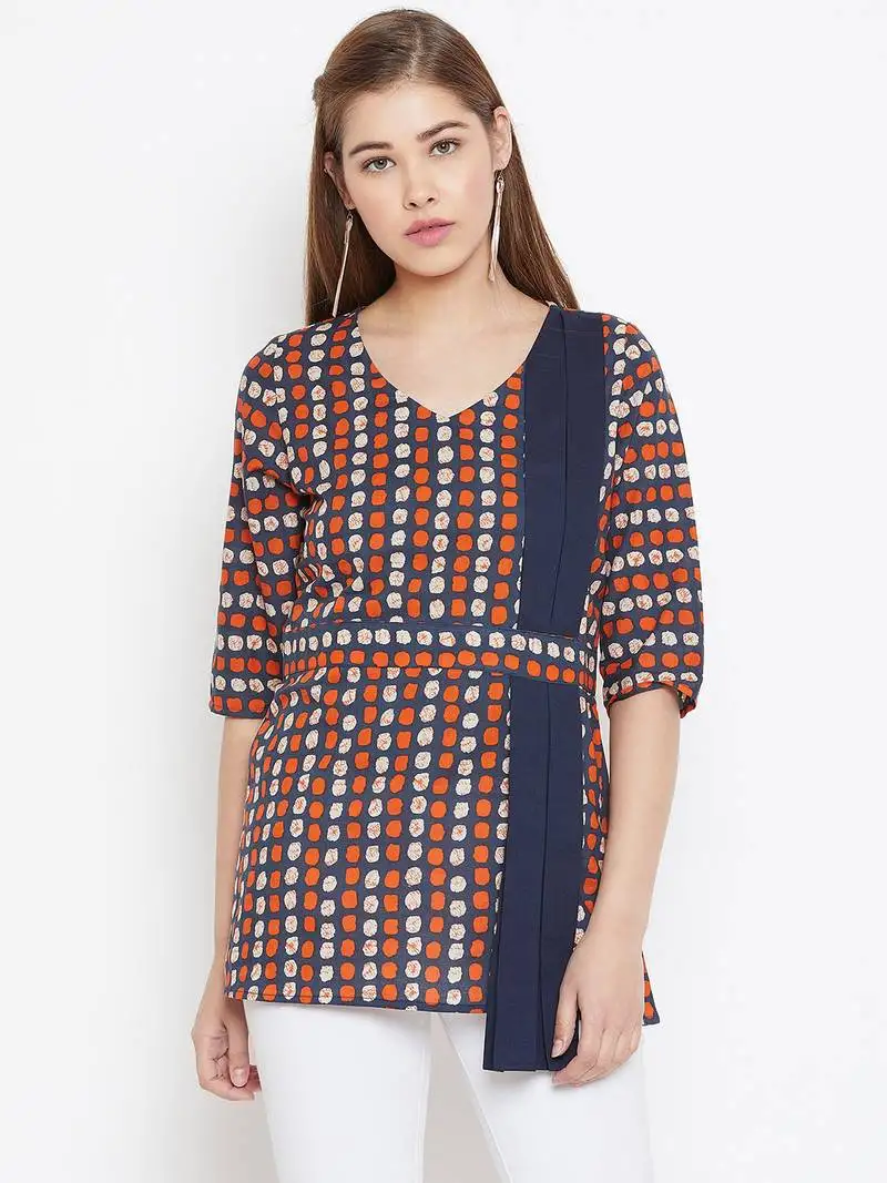 Brown printed cotton tunics