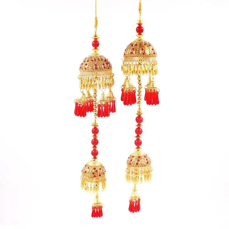 2 tier red-golden designed pair of kaleera