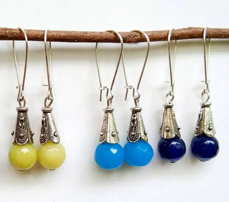 Maroon agate earrings