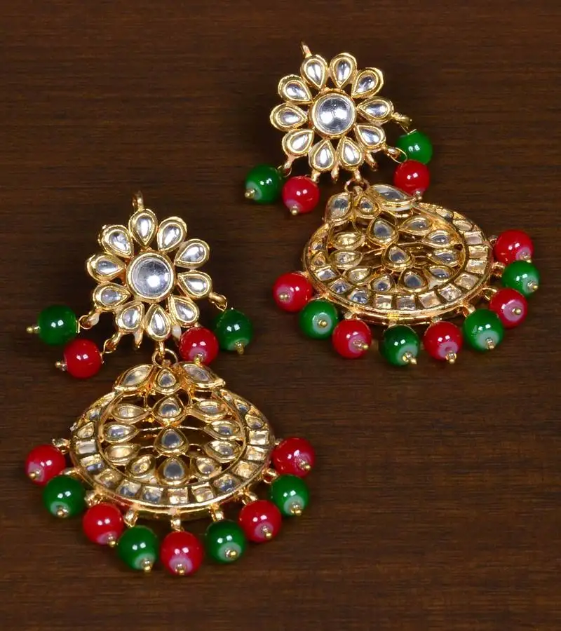 Multi-colored kundan embellished earrings 217ed130