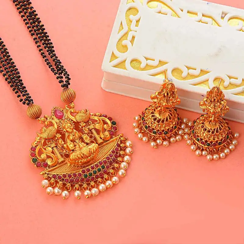 Gold plated south-indian-temple-jewellery set