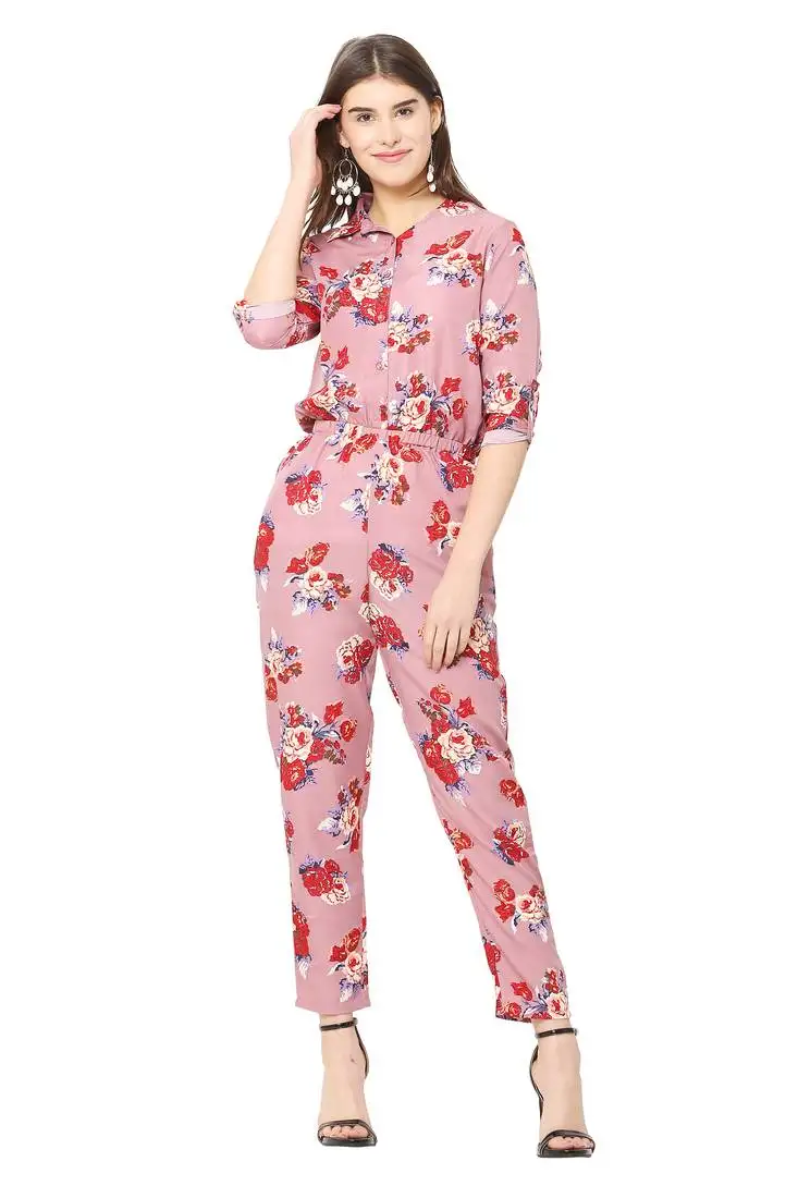 Purple printed crepe tops