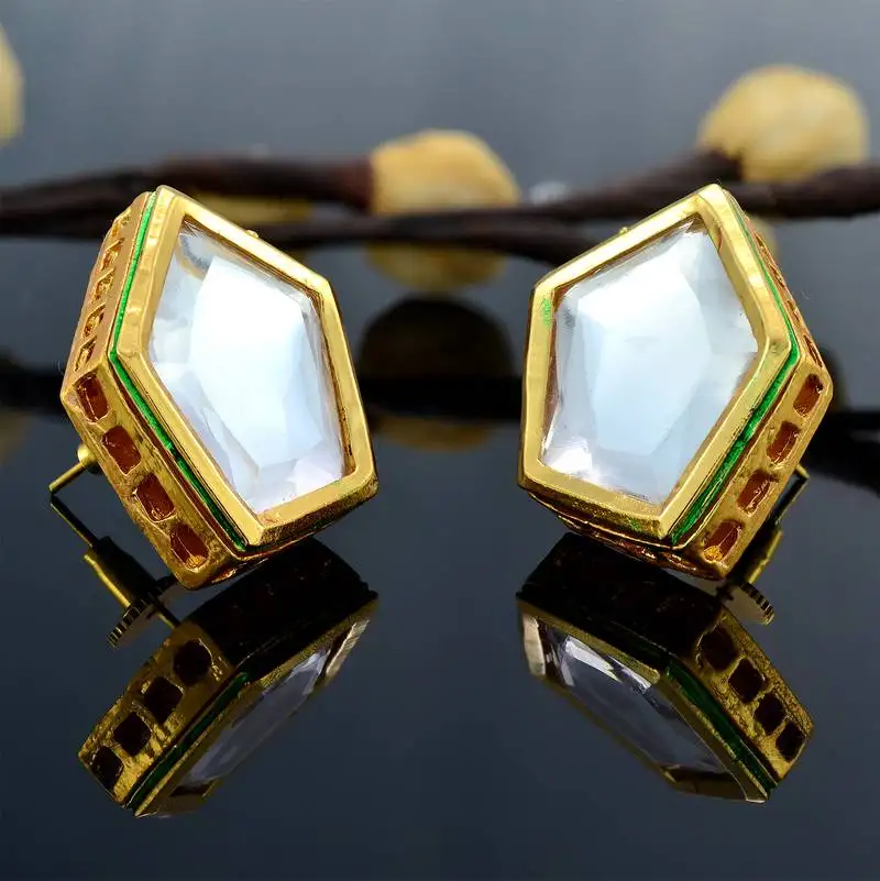 Kundan meenakari studs