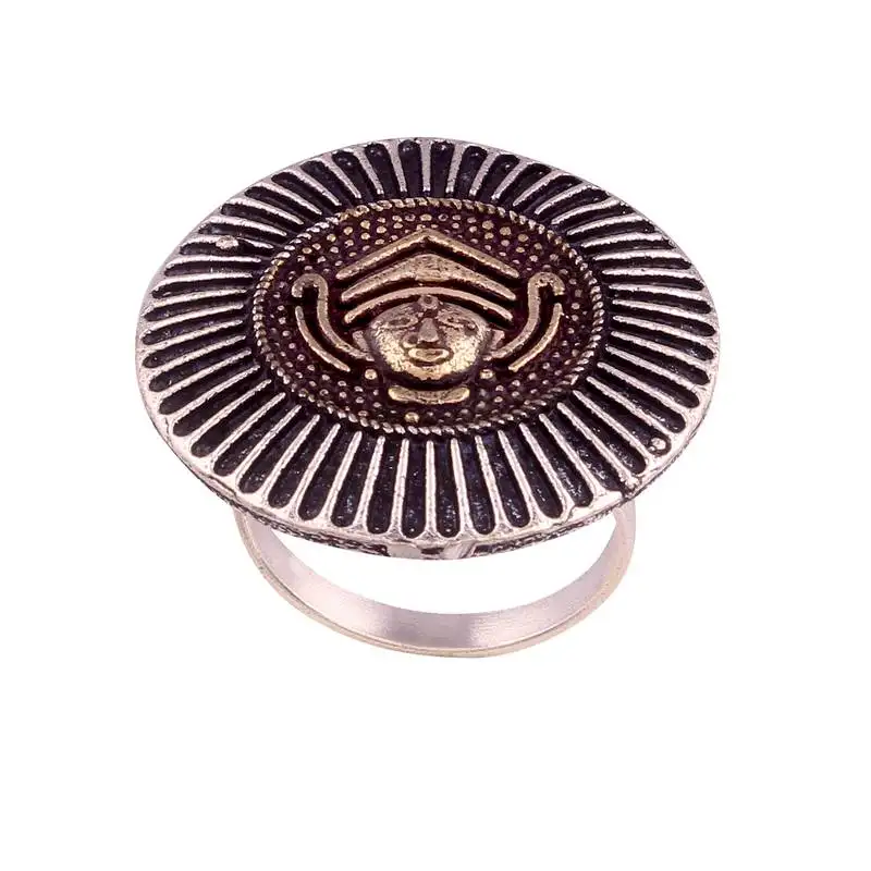 Antique silver oxidised artistic crafted adjustable finger ring for women::Girls