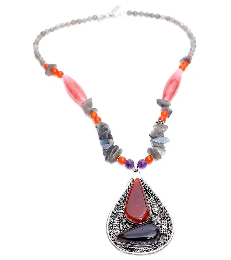 Multi-colored designer beaded necklace acnx9