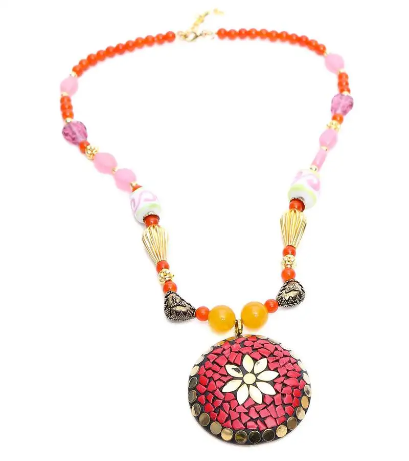 Multi-colored designer beaded necklace acnx12