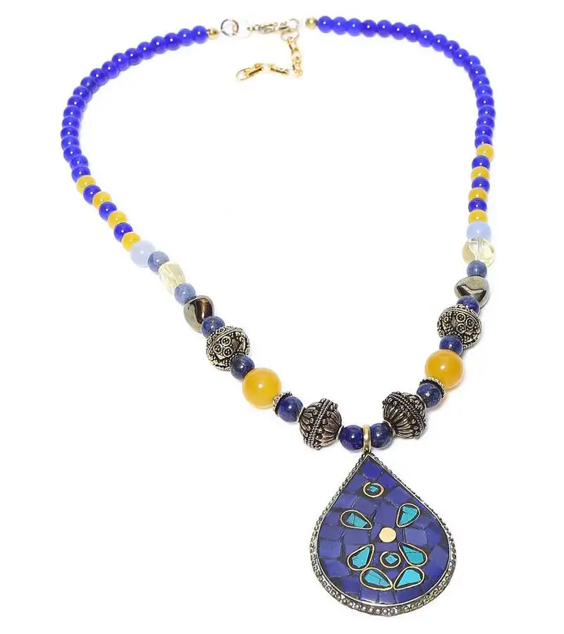 Multi-colored designer beaded necklace acnx39