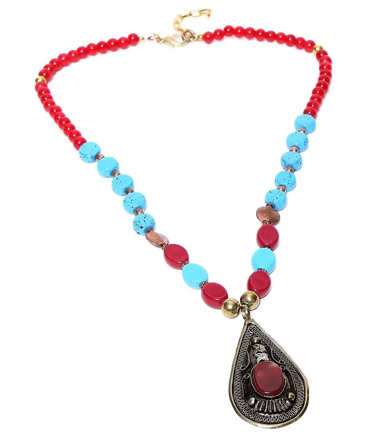 Multi-colored designer beaded necklace acnx43