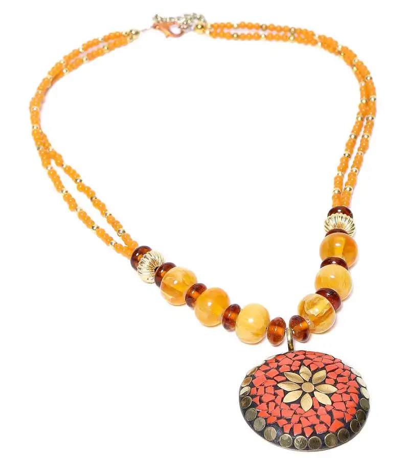 Multi-colored designer beaded necklace acnx48