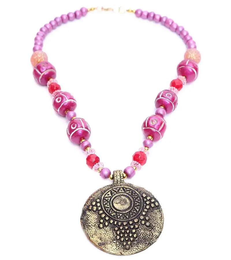 Multi-colored designer beaded necklace acnx62