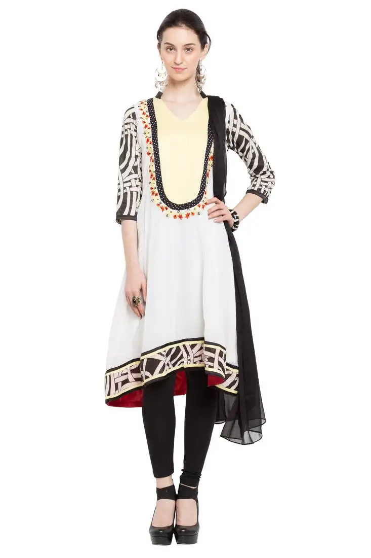 White embroidered cotton salwar stitched