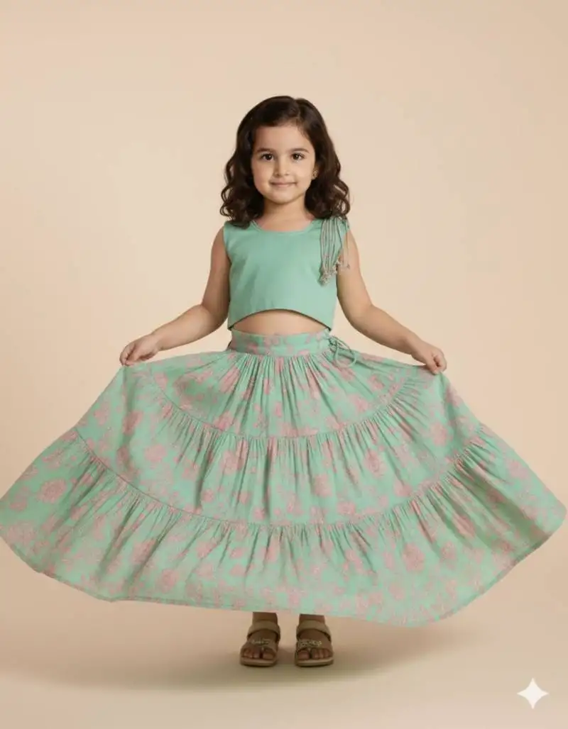 Mul cotton lehenga top