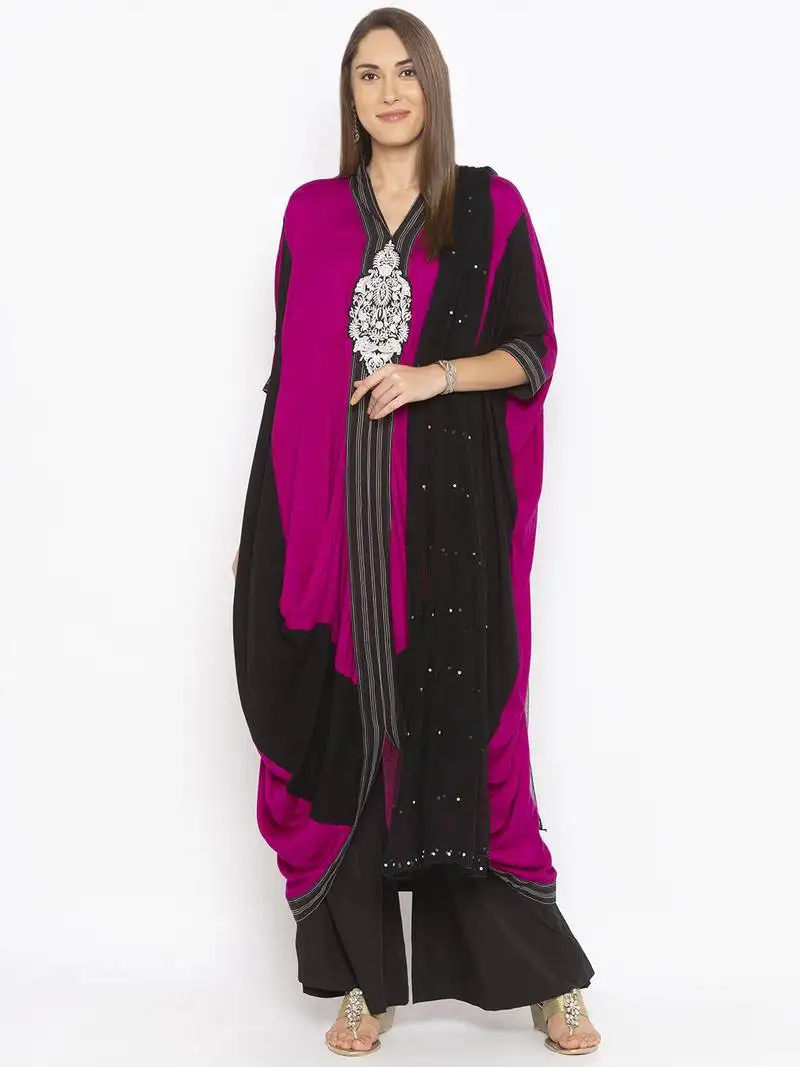 Pink embroidered cotton salwar stitched