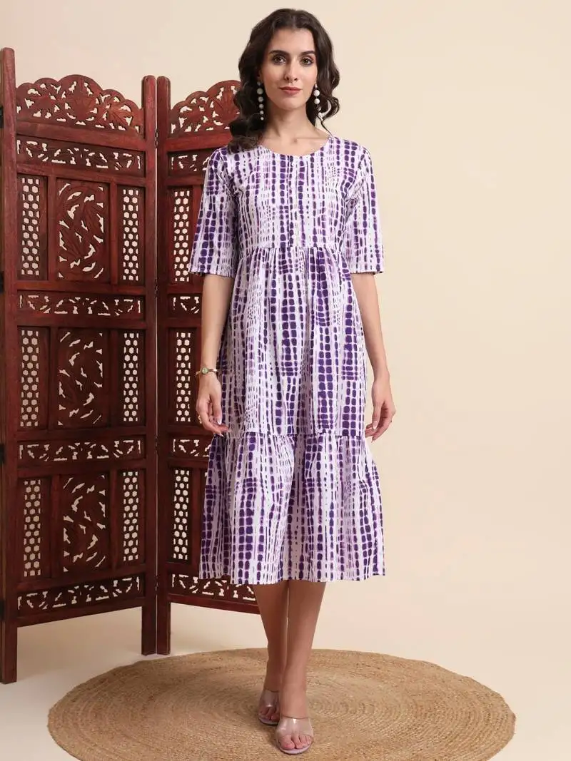 Aayumi purple tie dye fit and flare maxi dress