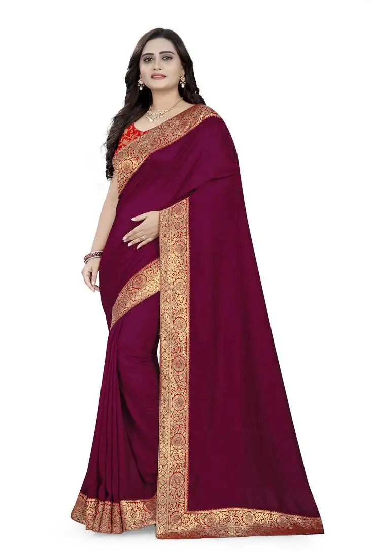 Purple woven georgette saree with blouse