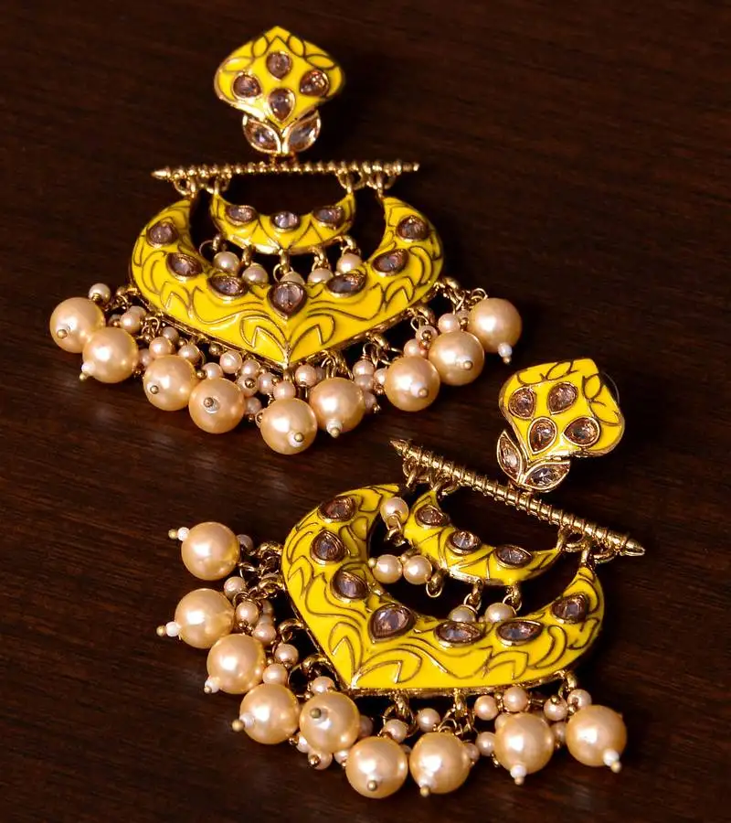 Kundan and pearls embellished designer earrings 217ed217