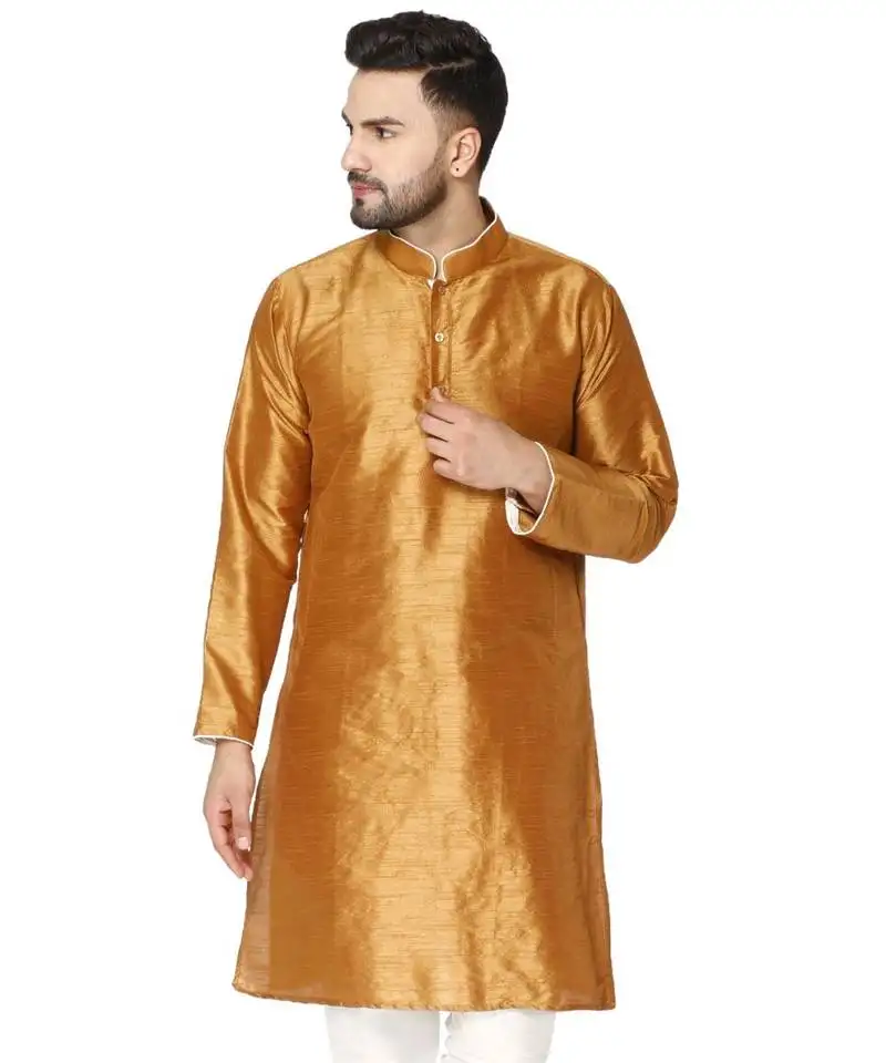 Brown plain artSilk kurta