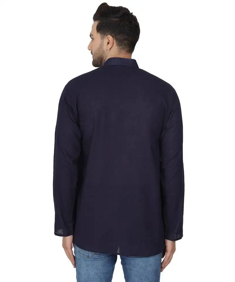 Blue plain viscose kurta