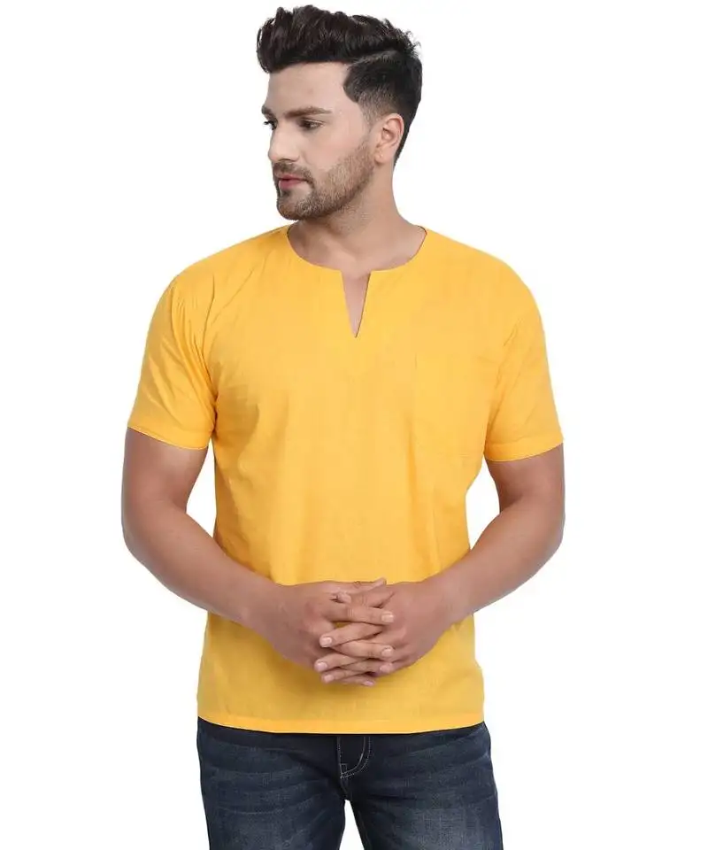 Gold plain viscose men tshirts