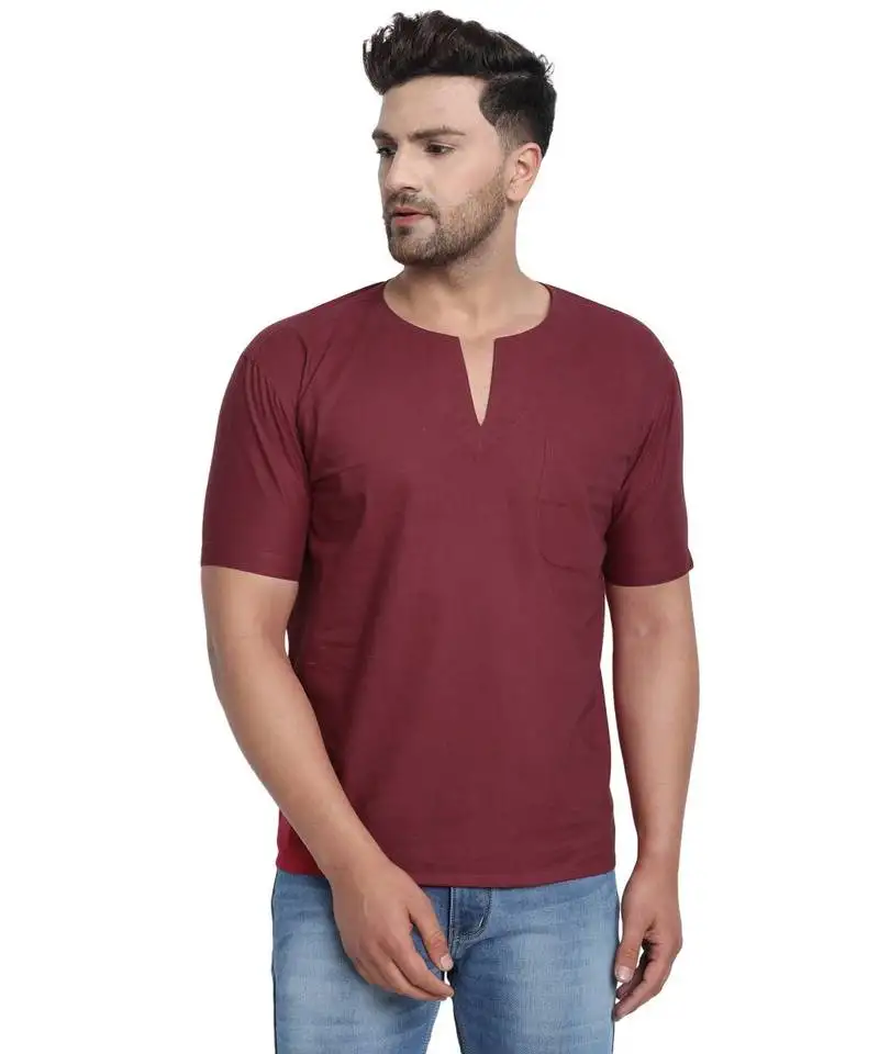 Red plain viscose men tshirts