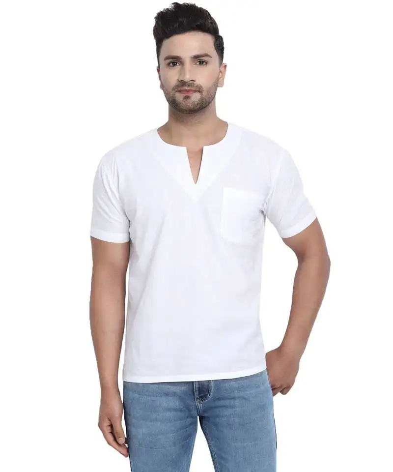 White plain viscose men tshirt