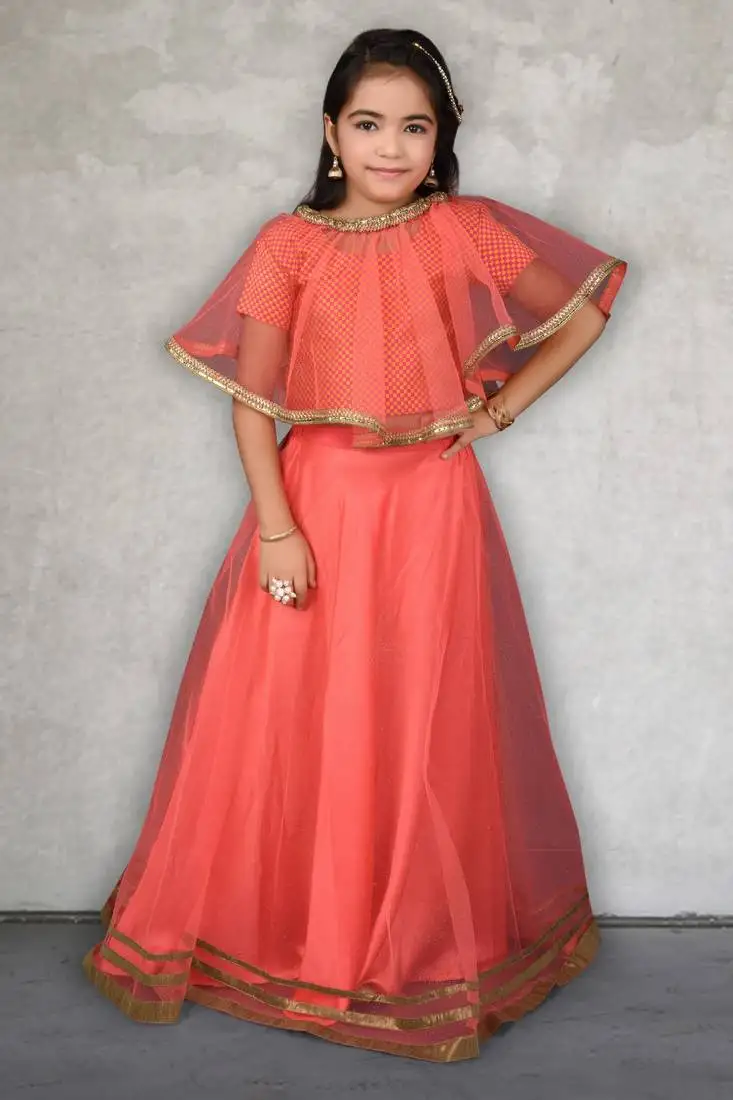 Pink embroidered chanderi silk lehenga choli dupatta