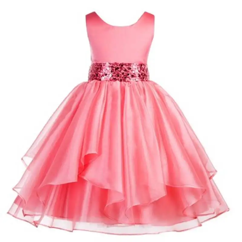 Brown plain polyester kids girl gowns