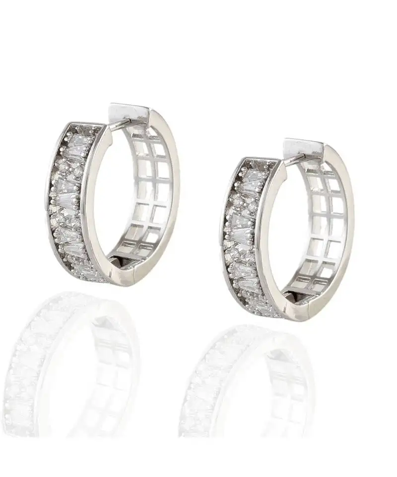 Silver delicate smart classy diamond bali