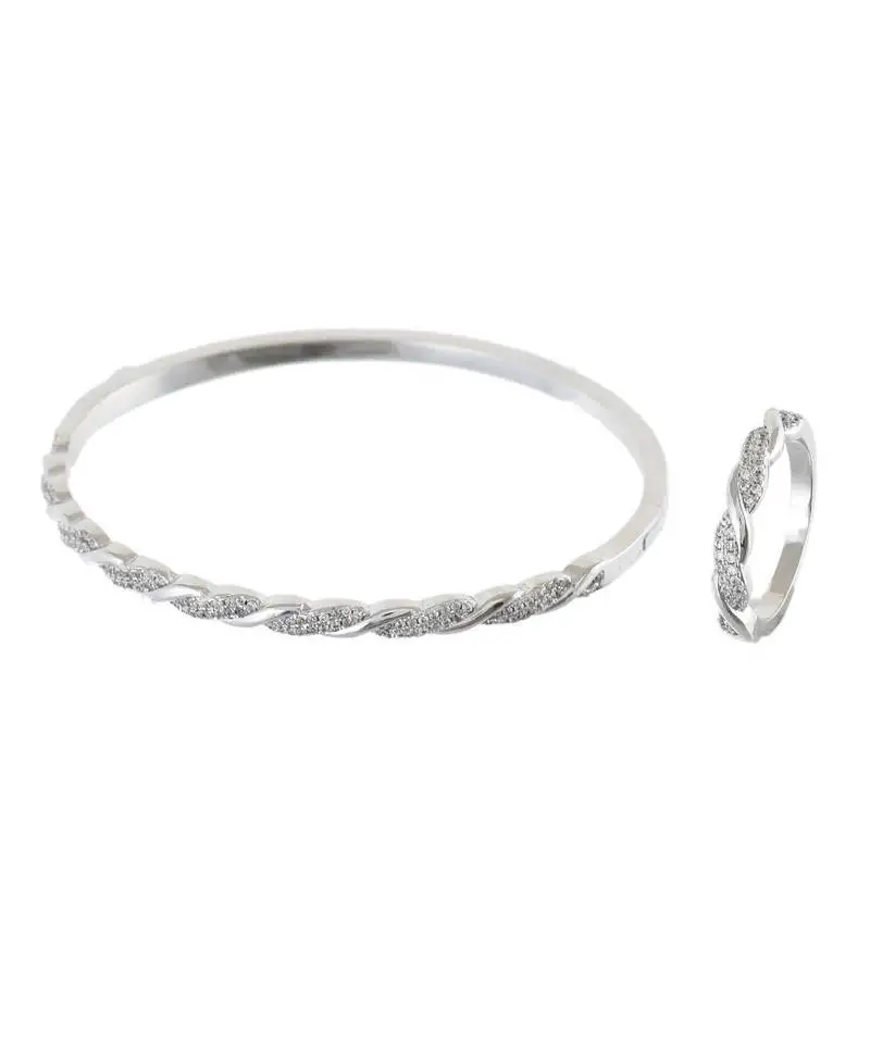 Silver sweet n simble daimond bracelet ring combo special gift for valentine