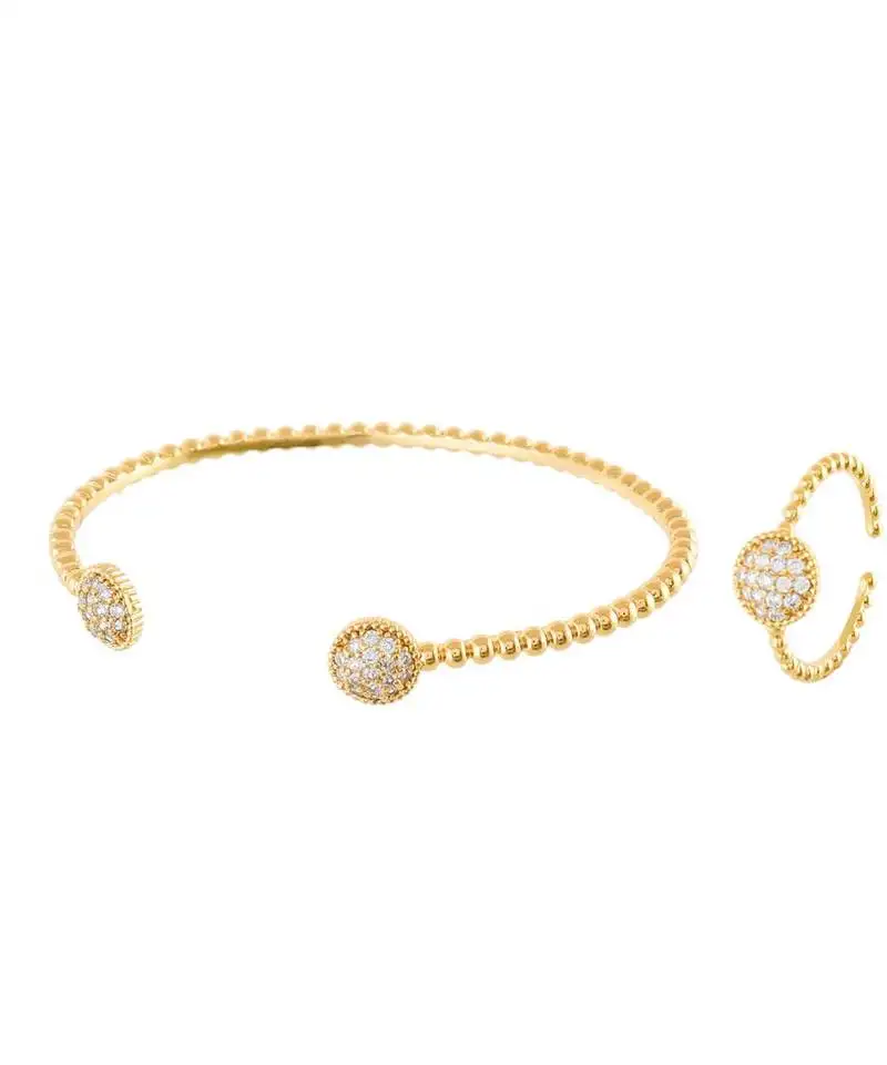 Golden sweet n simple diamond bracelet ring combo special gift for valentine