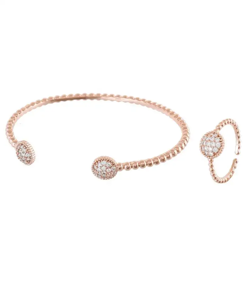 Rosegold sweet n simple diamond bracelet ring combo special gift for valentine