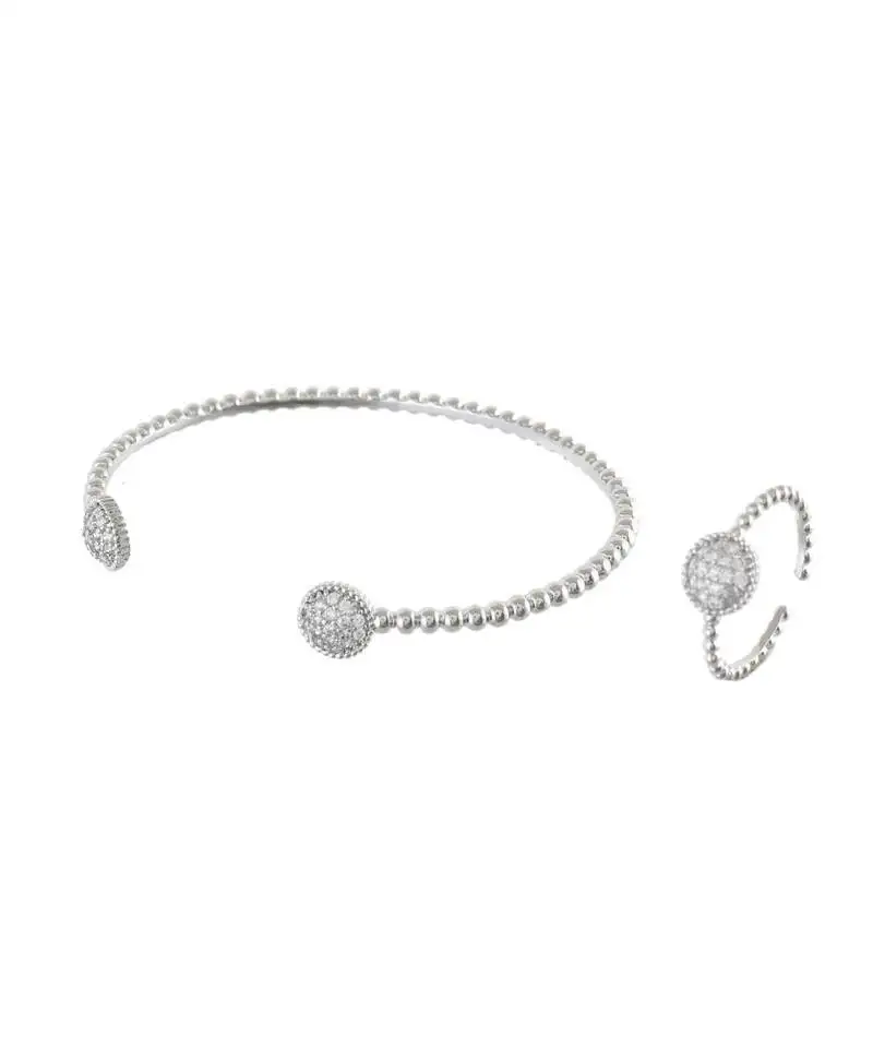 Silver sweet n simple diamond bracelet ring combo special gift for valentine