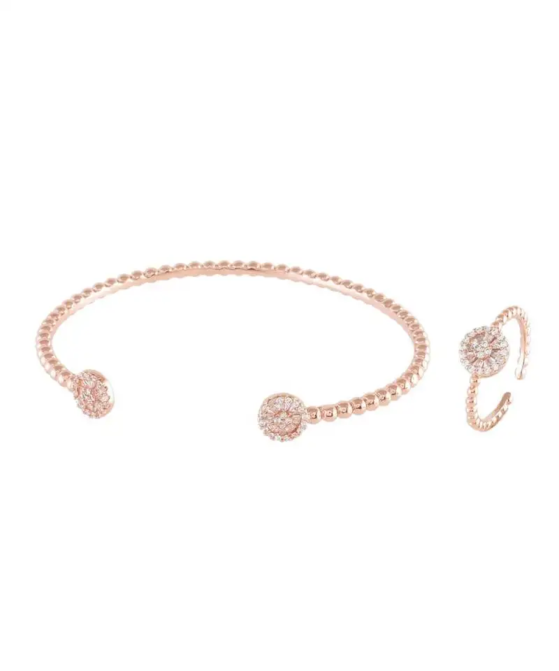 Rosegold cute n elegant daimond bracelet ring combo special gift for valentine