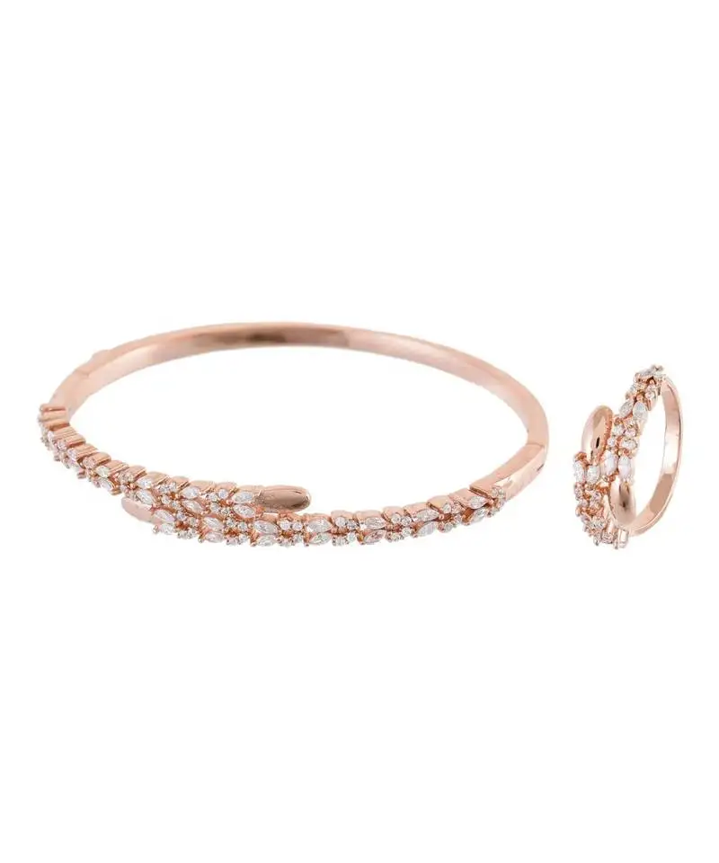 Rosegold royal classy diamond bracelet ring combo special for valentine