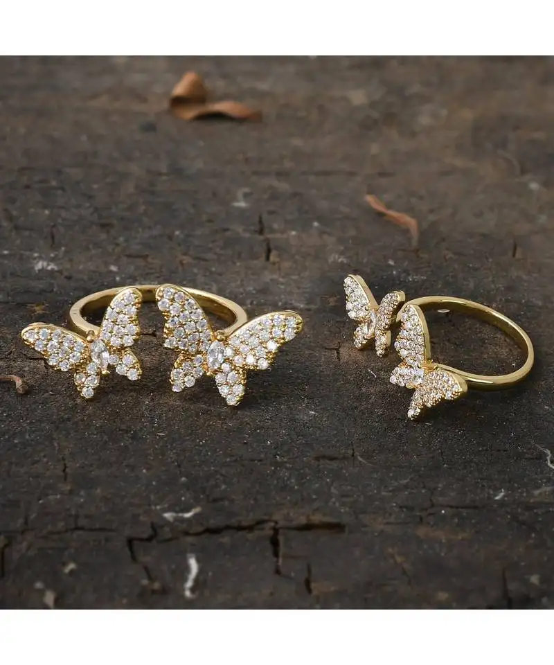 Beautiful golden butterfly design classy delicate cute ring