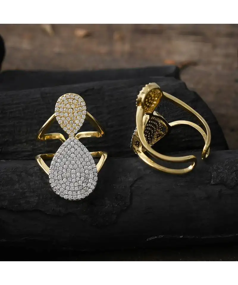 Smart look golden silver designer elegant ring