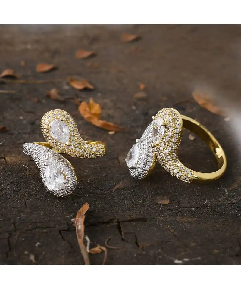 Golden silver delicate ring