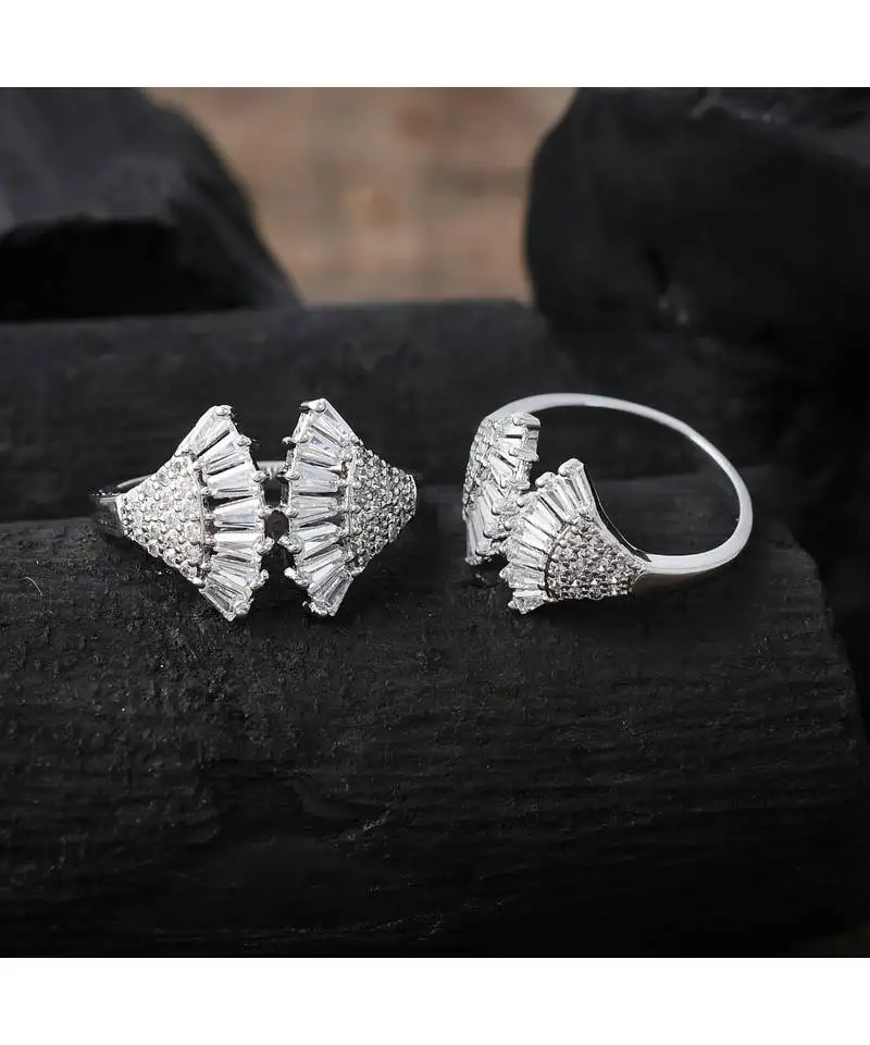 Cute delicate silver beautiful adjustable ring