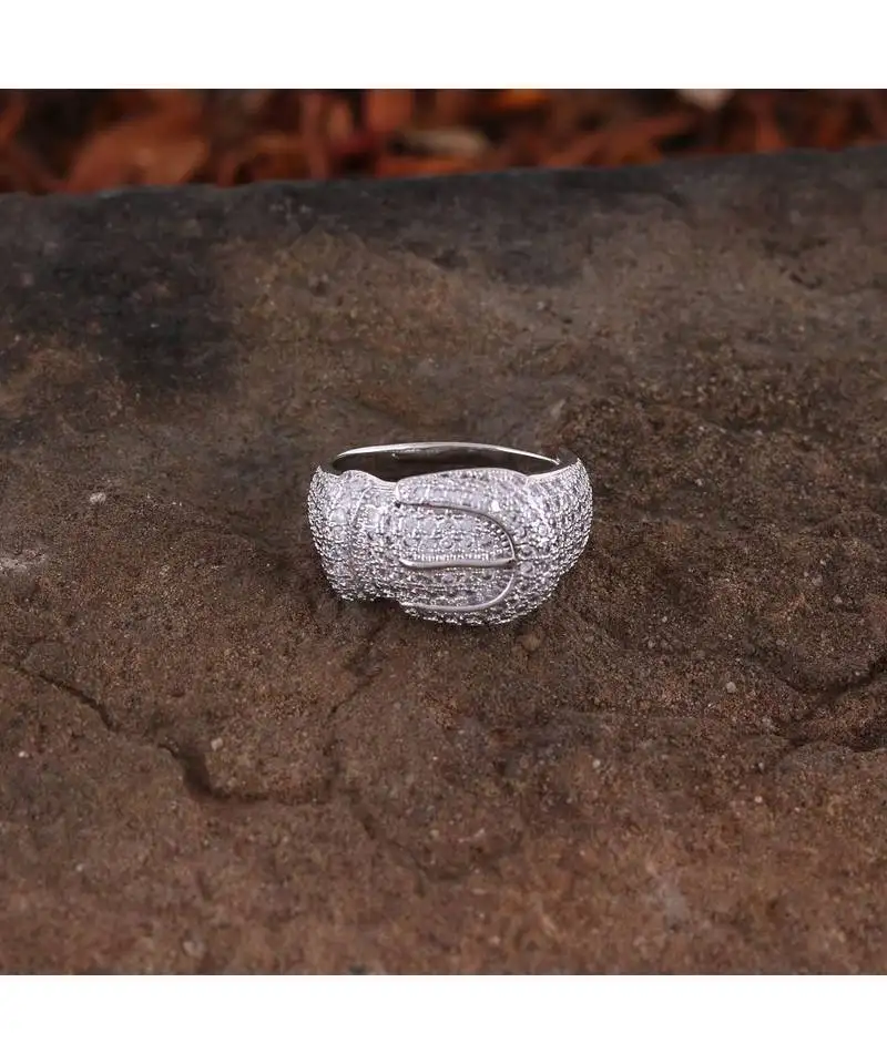 Silver stylish designer fashionable cute cubic zirconia ring